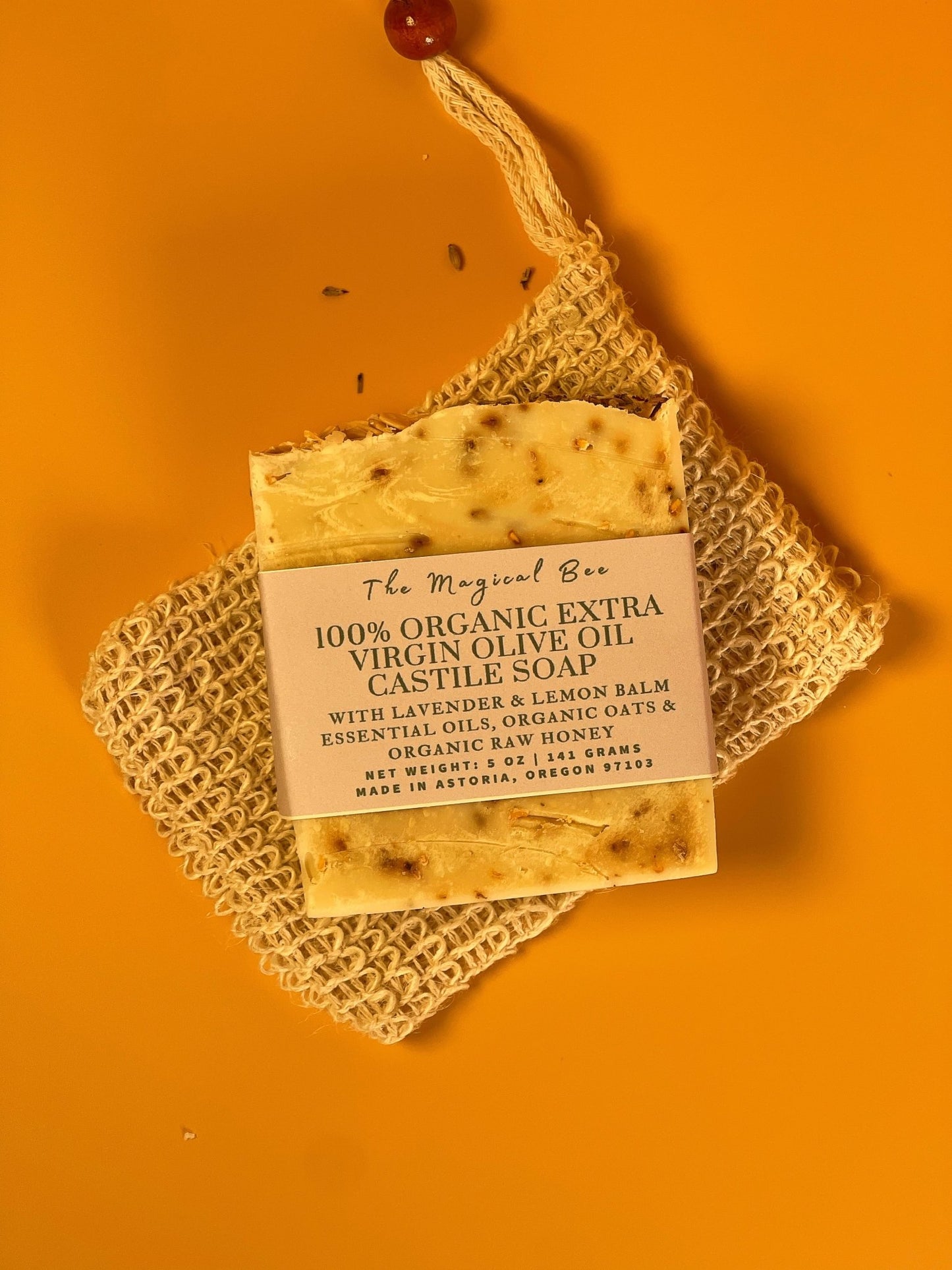 100% Organic Extra Olive Oil Castile Soap w/ Lavender & Lemon Balm Essential Oils - The Magical Bee