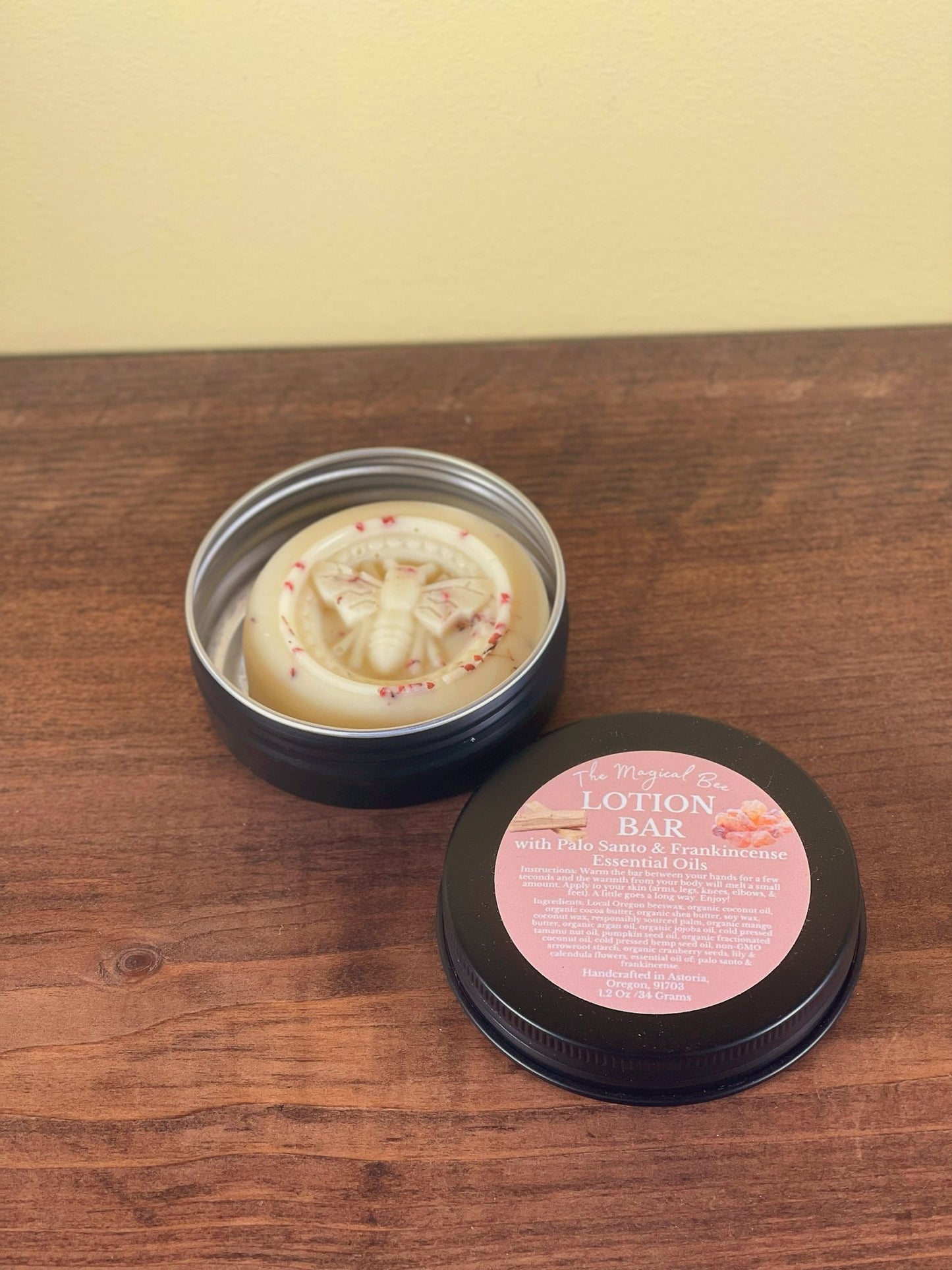 Lotion Bar with Palo Santo & Frankincense Essential Oils - The Magical Bee