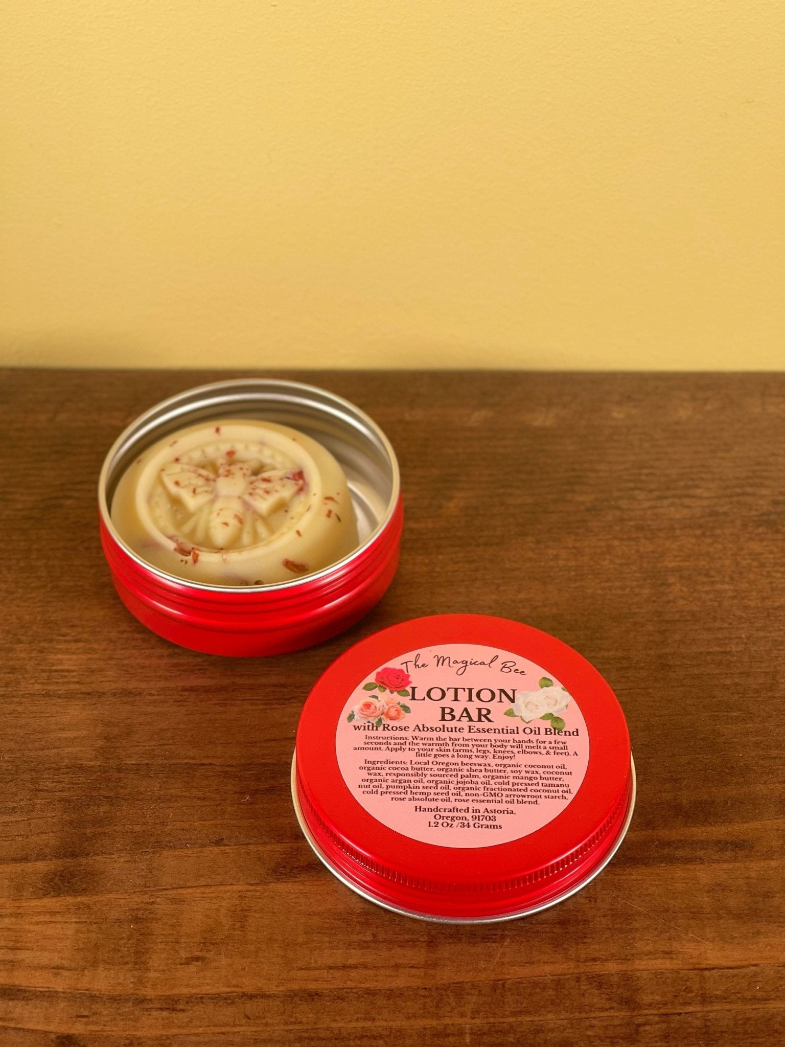 Lotion Bar with Rose Absolute essential oil blend - The Magical Bee