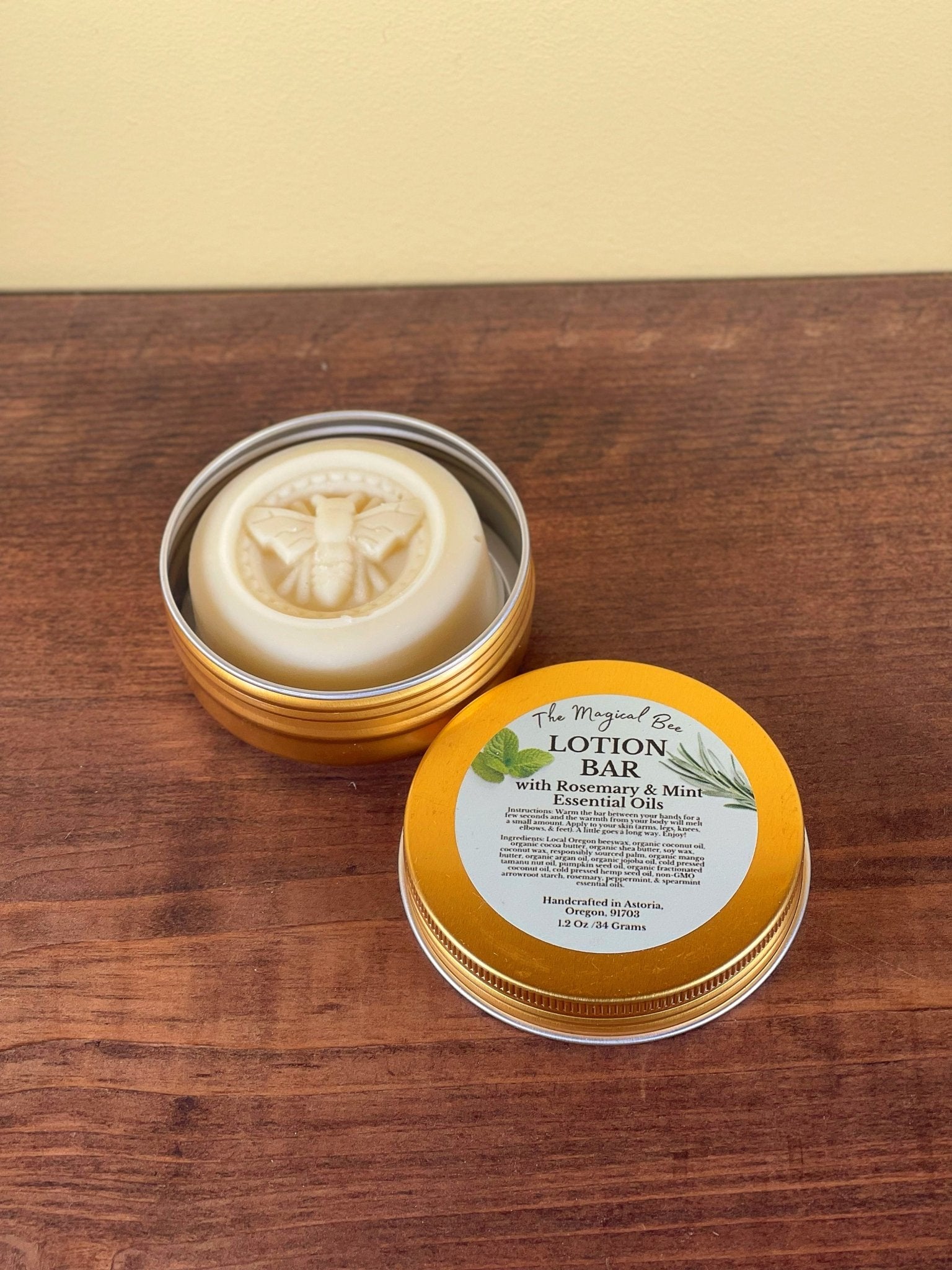 Lotion Bar with Rosemary & Mint Essential Oils - The Magical Bee