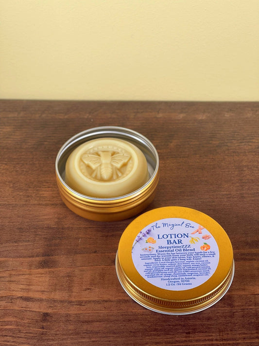 Lotion Bar with Sleepy - time Essential Oil Blend - The Magical Bee