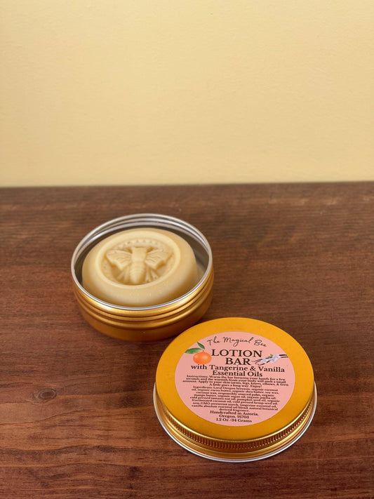 Lotion Bar with Tangerine & Vanilla Essential Oils - The Magical Bee