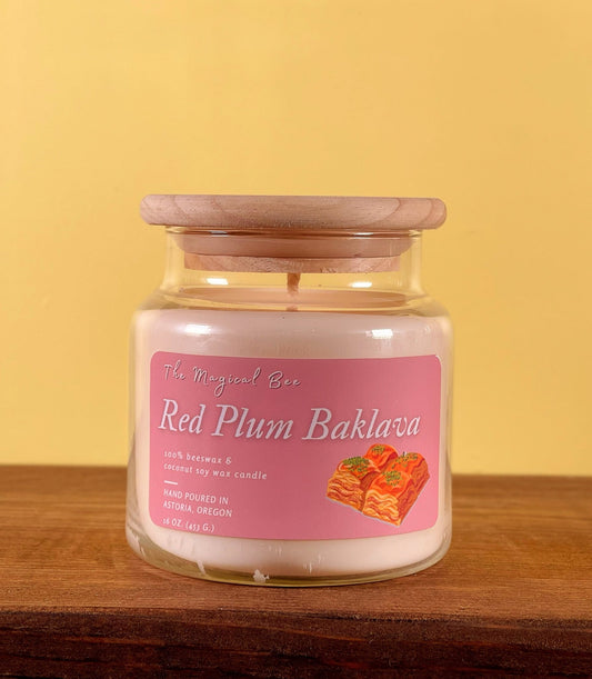 Red Plum Baklava Candle - The Magical Bee