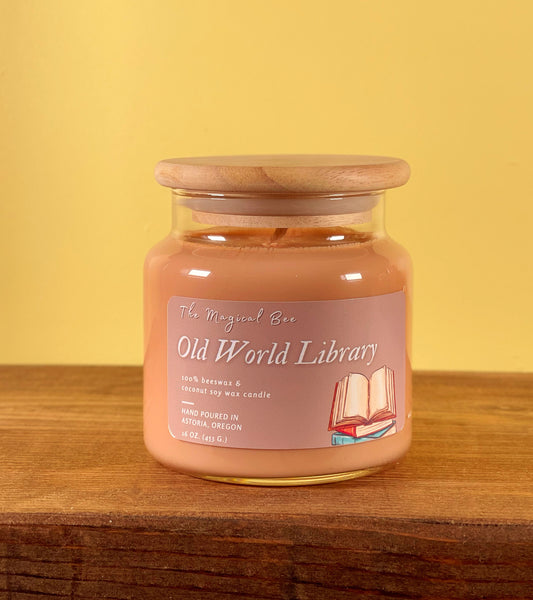 Old World Library Candle (light, ancient, woodsy, cognitive)