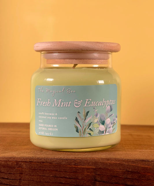 Fresh Mint & Eucalyptus Candle (sinus/lung aromatherapy)