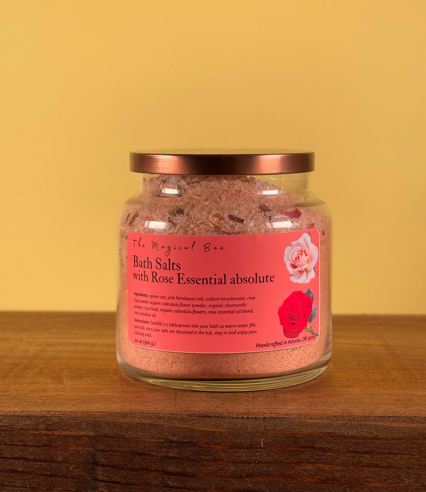 Bath Salts with Rose Essential absolute oil