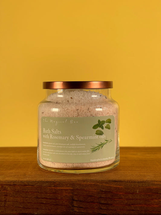 Bath Salts with Rosemary & Spearmint Essential Oils